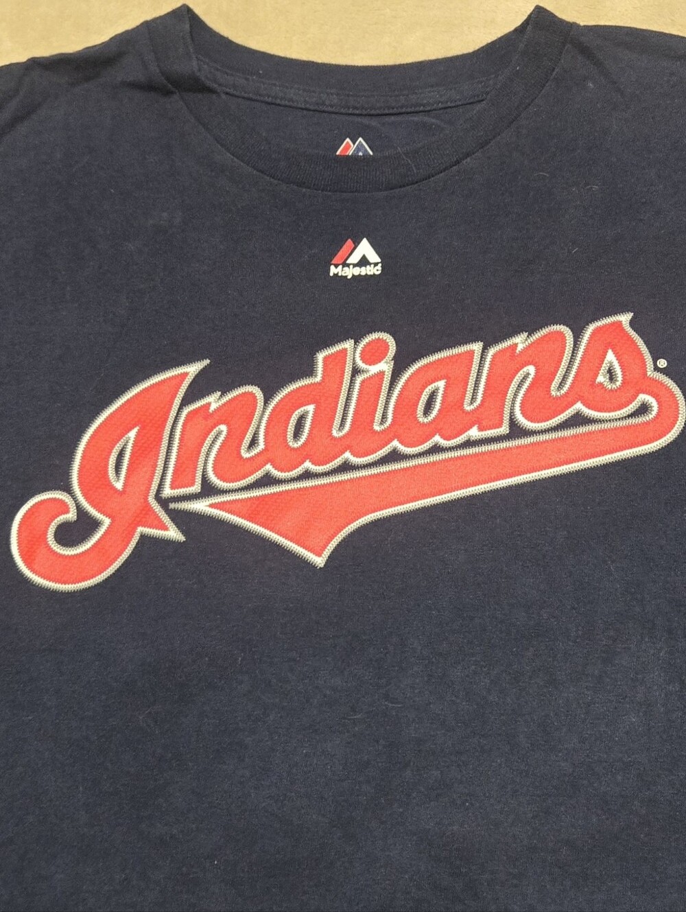Majestic Cleveland Indians #28 Corey Kluber Jersey T-shirt Mens Size 2XL MLB